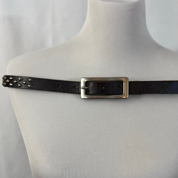 BED/STU Leather Diamond Studded Skinny Belt - Large - Picture 2 of 6